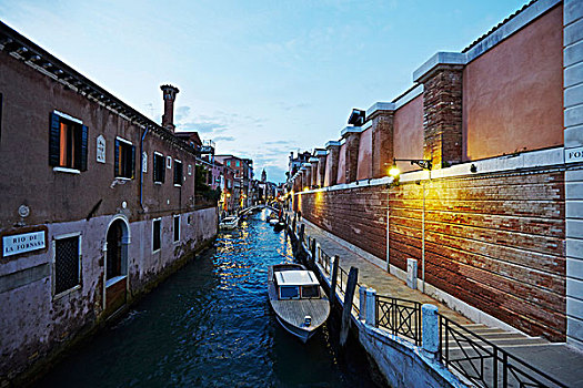 傍晚,水道,威尼斯,意大利