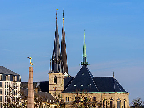 哥特式,大教堂,纪念,世界遗产,卢森堡,城市,欧洲