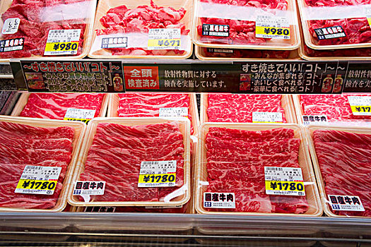包装,生食,牛肉,超市,日本