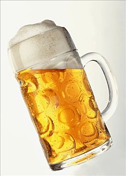 亮光,啤酒,头部,啤酒玻璃杯