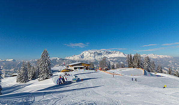 斜坡,车站,滑雪,区域,萨尔茨堡州,奥地利,欧洲