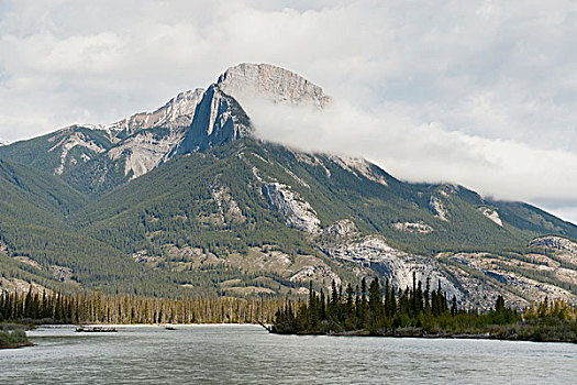 湖,落基山脉,艾伯塔省,加拿大