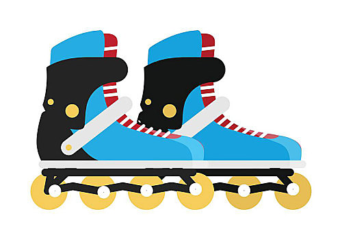黑色,蓝色,滑旱冰,靴子,隔绝,白色背景,象征,娱乐,活动,年轻人,运动,爱好,休闲,标识,矢量,插画