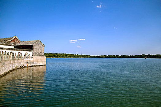 昆明湖湖心岛的民居