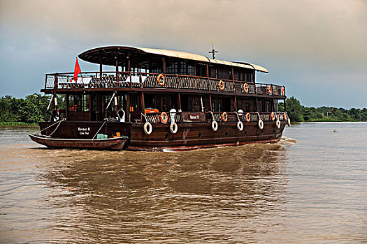 船,湄公河,游轮,湄公河三角洲,芹苴,越南,亚洲