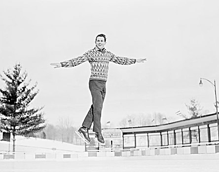 男人,跳跃,滑冰