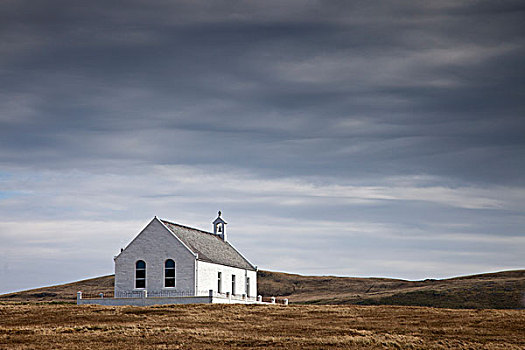 乡村,教堂,设得兰群岛,苏格兰
