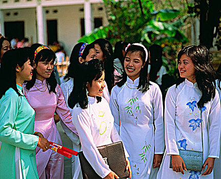 大学生,传统服装,越南