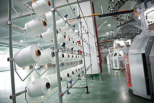 纺织业,纱线,卷轴,旋转,机器,纺织品,工厂