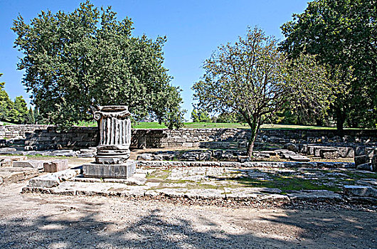 爱奥尼亚式柱,碎片,奥林匹亚,希腊