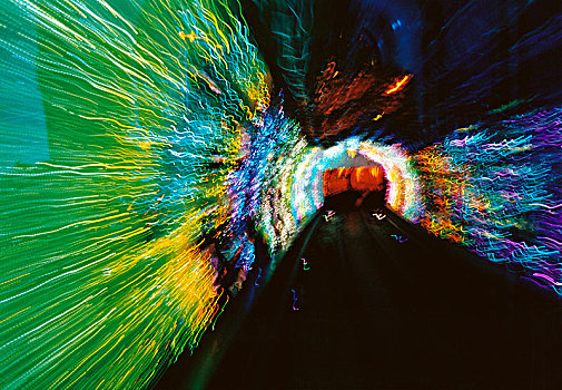 彩色,亮光,隧道