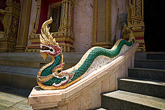 查隆寺,特写,蛇,庙宇,禁止,普吉岛,泰国,亚洲