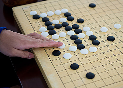 特写,女人,玩,中国,棋盘游戏