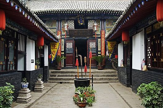 住宅,历史,院落,博物馆,平遥,城市,陕西,中国