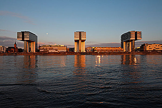 莱茵河,全景,起重机,形状,建筑,科隆,德国
