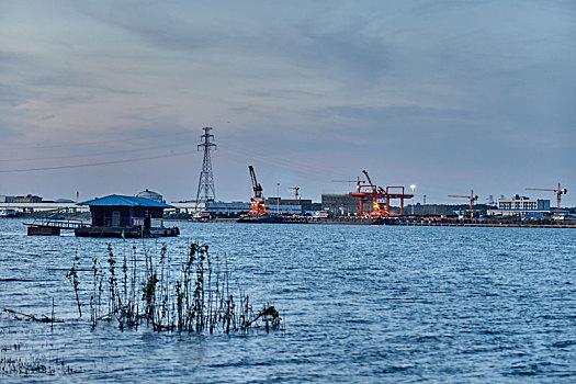 长沙市夏季望城区靖港古镇,小汉口,历史文化村风景