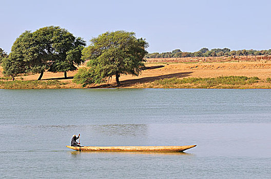 独木舟,河,塞内加尔,区域,毛里塔尼亚,非洲