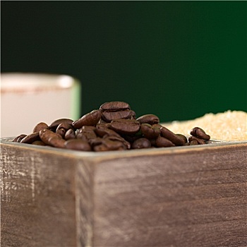 咖啡豆,木质,容器