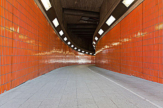 人行道,橙色,隧道,柏林,德国,欧洲