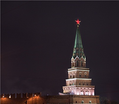 塔,莫斯科,克里姆林宫,夜晚