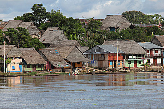 小镇,亚马逊河,秘鲁