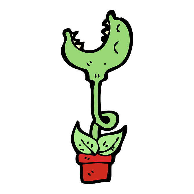 捕蝇草,矢量,卡通,白色背景_高清图片_全景视觉