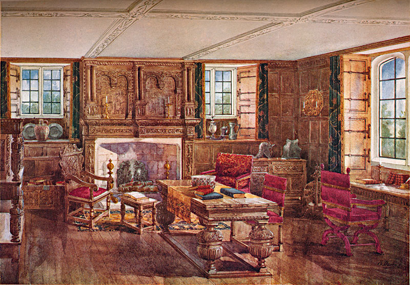 欧洲中世纪室内背景图图片
