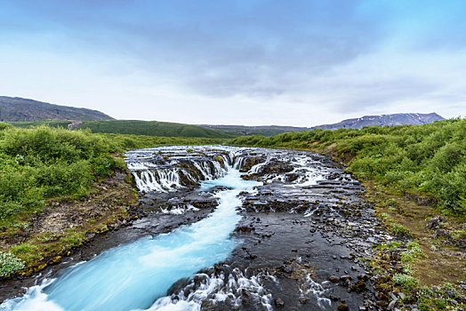 青绿色,瀑布,南,冰岛
