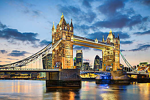 塔橋,倫敦,英國,夜晚