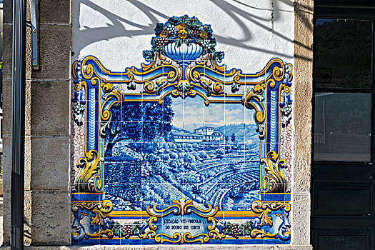 葡萄牙,上光瓷砖,壁画,火车站,大幅,尺寸