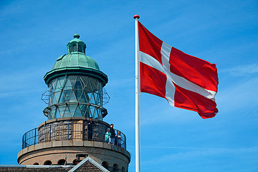 灯塔,丹麦,旗帜,欧洲