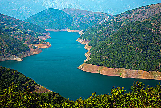 水库,河,靠近,阿尔巴尼亚,欧洲