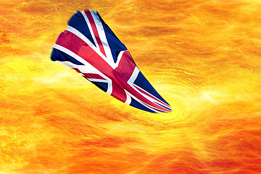 火,圆,旗帜,英国