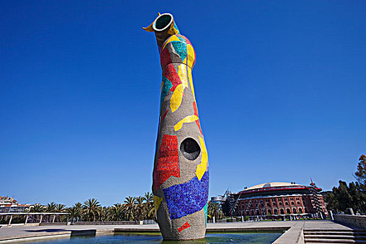 西班牙,巴塞罗那,公园,雕塑