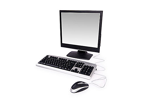个人电脑,隔绝,白色背景
