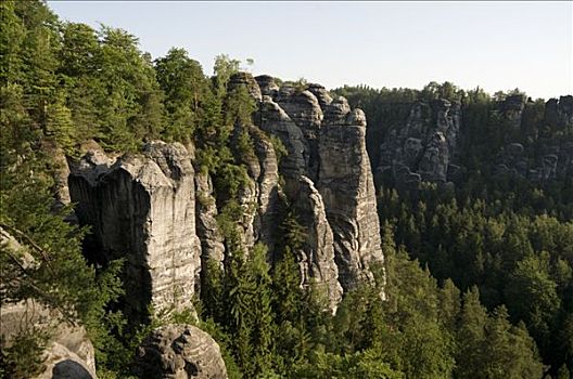 砂岩构造,砂岩,山峦,萨克森,德国
