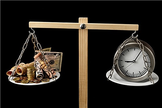 钟表,货币,光阴如金,概念