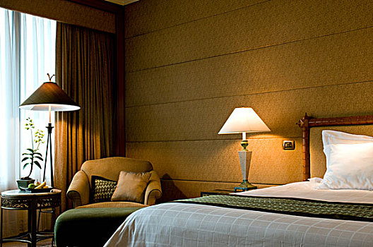 卧室,优雅,五星级酒店,酒店