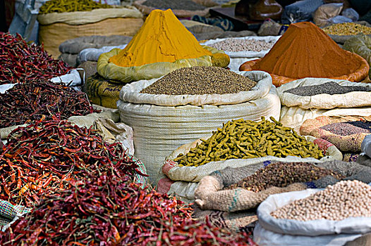 辣椒,调味品,市场,桥,加尔各答,西孟加拉,印度