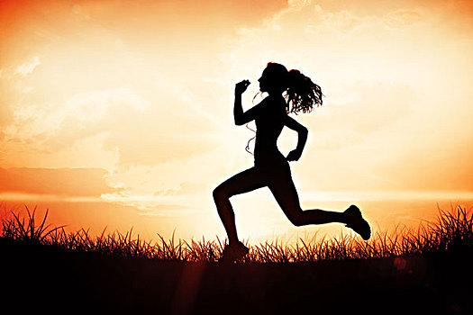 全身,健康,女人,慢跑