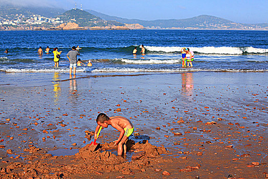 海滩,沙滩,海浪