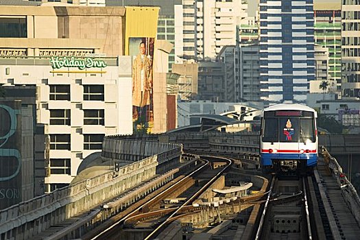 高架列车,车站,曼谷,泰国