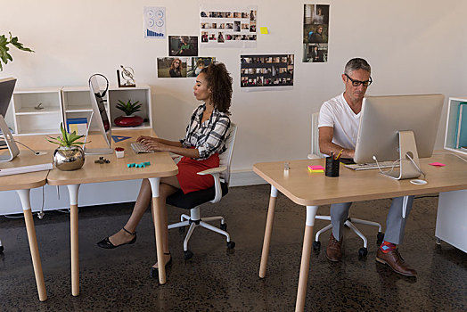 合作伙伴,工作,书桌,现代办公室