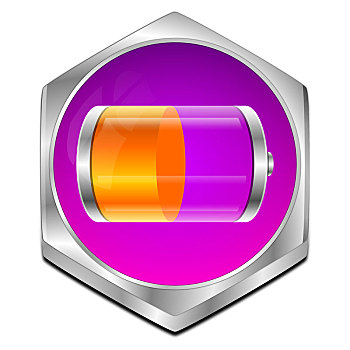 紫色,橙色,电池,按键,插画