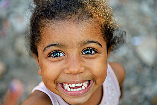 笑,女孩,3岁,棚户区,圣保罗,巴西,南美