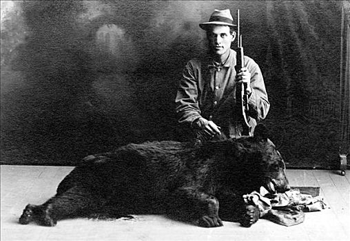 猎捕,熊,历史,照片