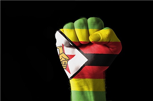 拳头,涂绘,彩色,津巴布韦,旗帜