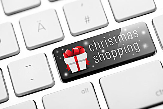 圣诞购物,键盘,礼物,象征