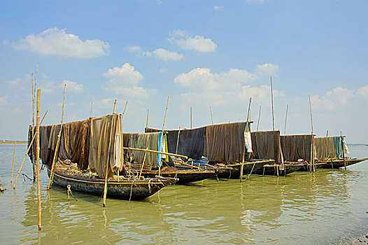 渔船,河,孟加拉,十一月,2006年
