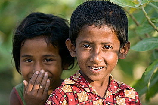 微笑,孩子,岛屿,早,20世纪50年代,浅,湾流,湾,孟加拉,南方,地区,十二月,2009年